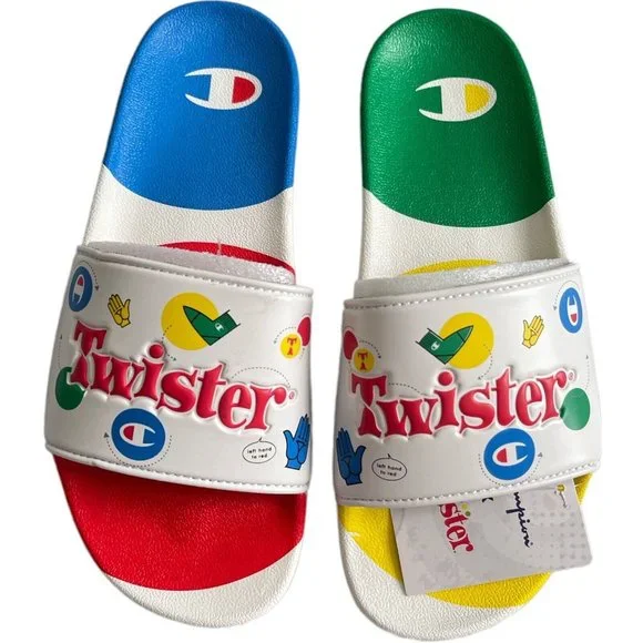 ⚽️Men’s Slides Size 11 Champion IPO Twister White Multi - Picture 3 of 12